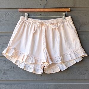 NWOT Pijama Nicolette Ruffle Shorts Size Small Peachy Nude